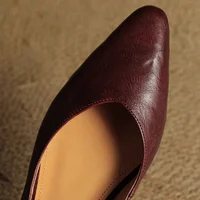Danxuefei femmes en peau de mouton bout pointu slingback sandales plates à enfiler décontracté femme doux confortable chaussures d'été pour femme 6