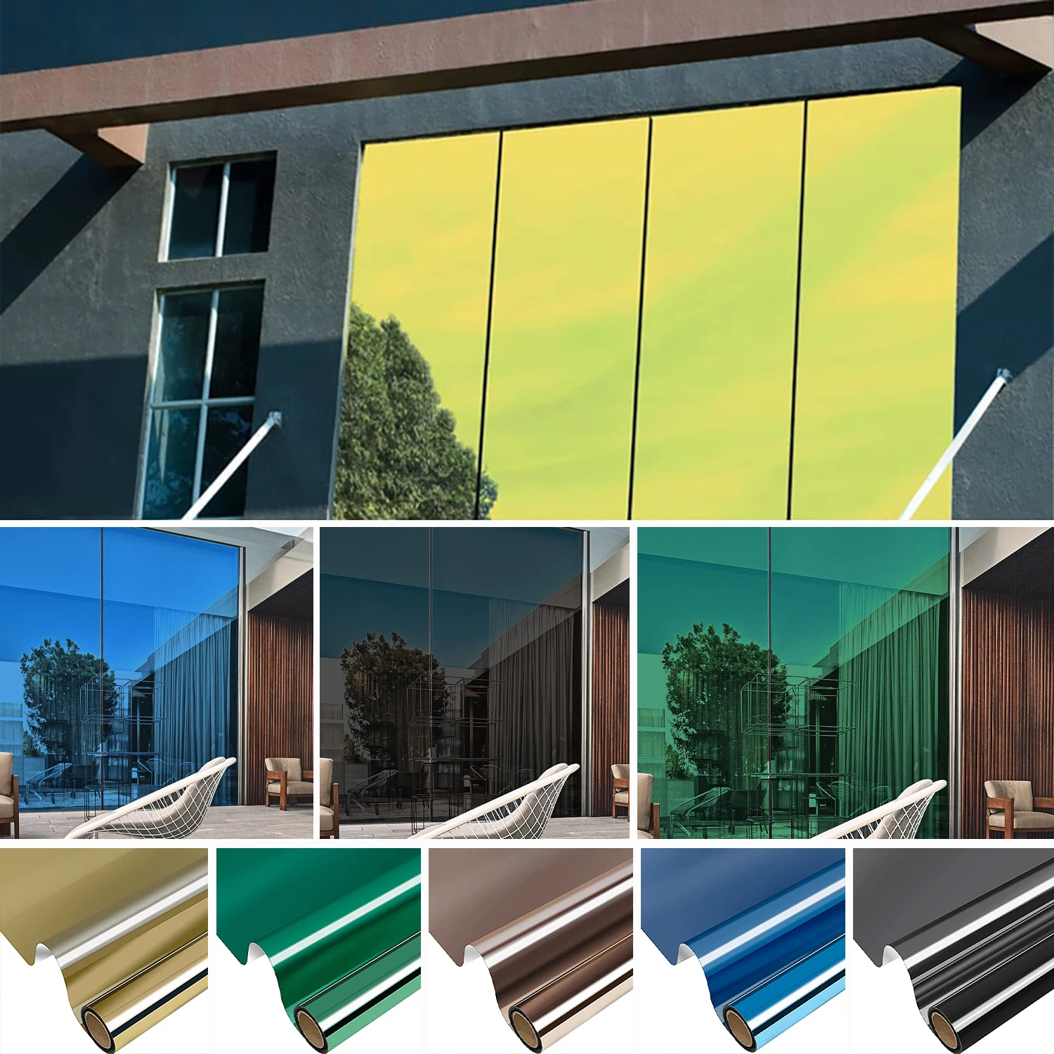 Self Adhesive Mirror Window Film Sunscreen Vinyl Glass Tinting for