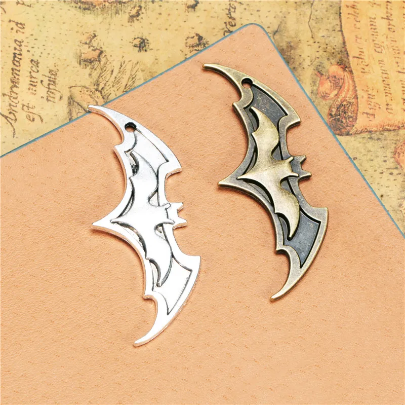 

5pcs 63x23mm Antique Silver Bronze Color Bat Charms Pendant Fit DIY Handmade Metal Alloy Jewelry Making Finding Supplies