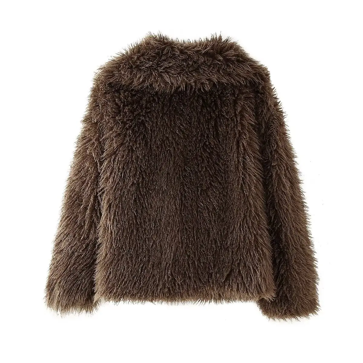 Description Picture 5 of itemEuropean and American style new women's clothing classic fashion temperament versatile lapel faux fur effect fur coat