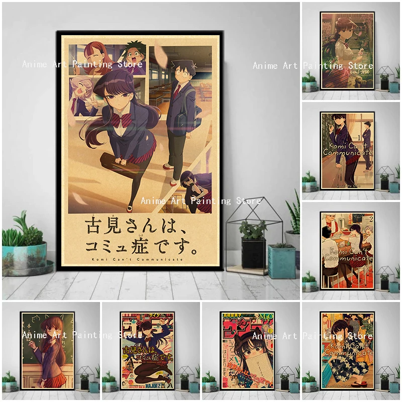 

Komyushou Desu Posters Anime Komi Cant Communicate Poster Vintage Canvas Painting Mural Wall Art Living Room Home Decor Cuadros