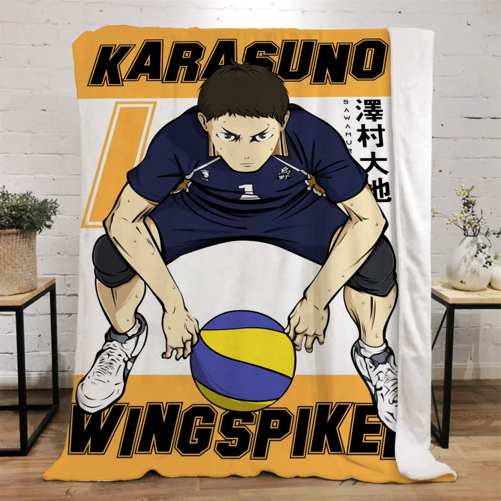 Haikyuu Knitted Blanket Sofa Winter Bed Blankets Characters Microfiber Bedding Fluffy Plaid Interior for Home Beach Towel Throw 3