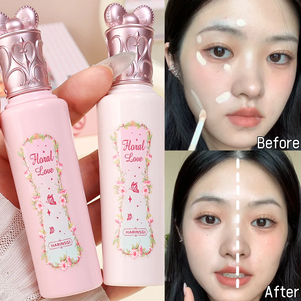 Pink Liquid Concealer Stick Moisturizing Waterproof Brightening Concealer Cream Lasting Cover Acne Spot Dark Circles Face Makeup