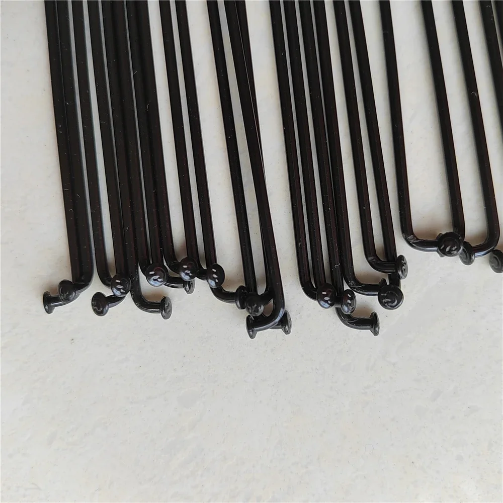 40PCS 201mm-260mm Bicycle Spoke 14G Stainless Steel Black Road Bike Folding Copper Nipple MTB Mountain