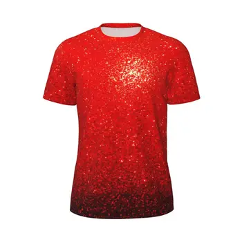 Maglietta sportiva da uomo T-shirt con stampa metallizzata Sparks popolari di magliette estive rosse O collo Y2K Top con grafica retrò regalo