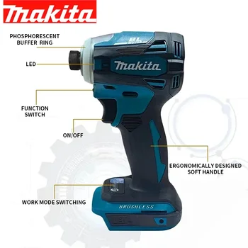 Makita 전동 무선 임팩트 스크루 드라이버, 토크 렌치, 무선 드릴 공구, 파워 180N 브러시리스, DTD172, 18V