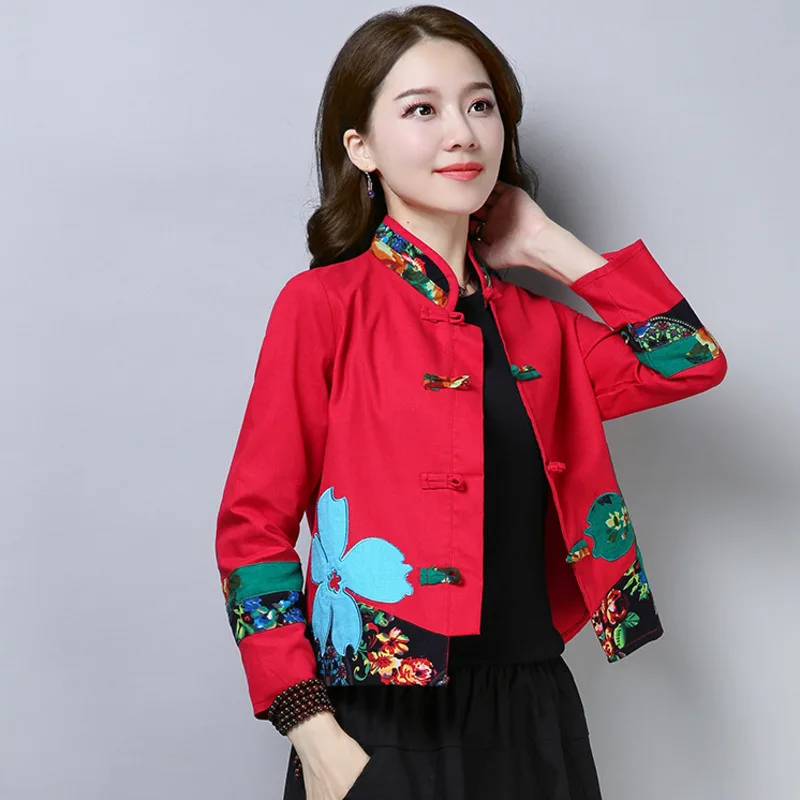 Chinese Style Embroidery Hanfu Women Short Coats Clothing China Traditional Vintage Harajuku Oriental Tang Suit Cardigan Jacket
