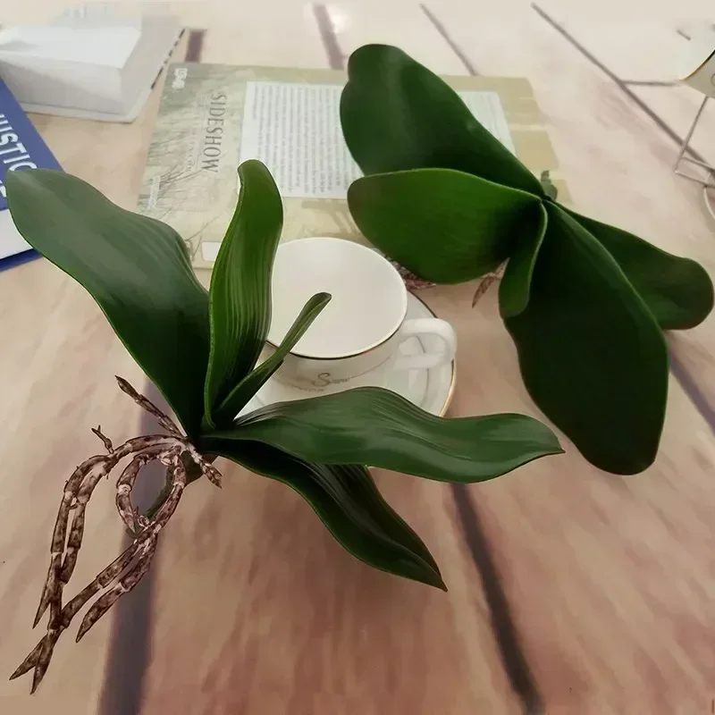 Artificial Plant Leaf Phalaenopsis Orchid Plastic Leaves Fake Plant Green Leaf Decorative Green Simulation