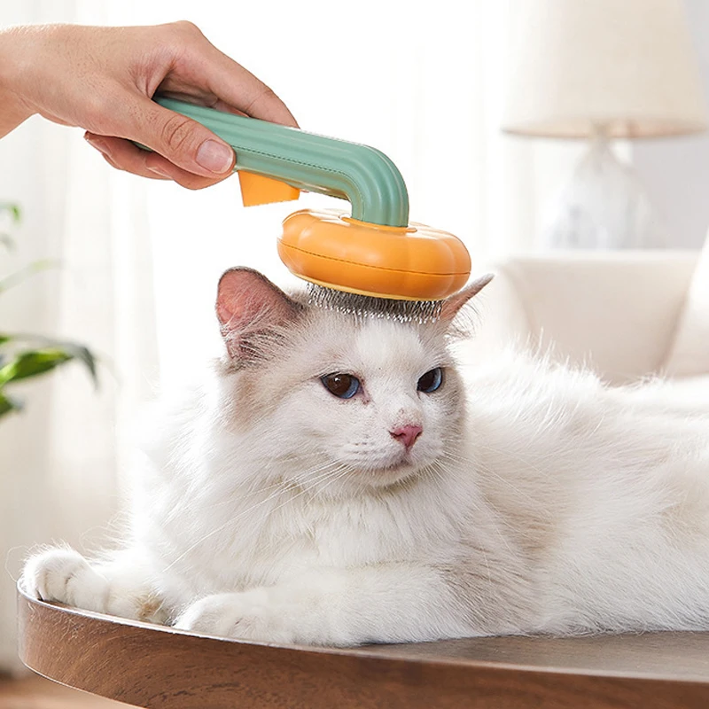 Pumpkin Pet Brush: Self Cleaning Slicker Brush for Shedding Dog Cat Grooming Comb Removes Loose Underlayers and Tangled Hair 1