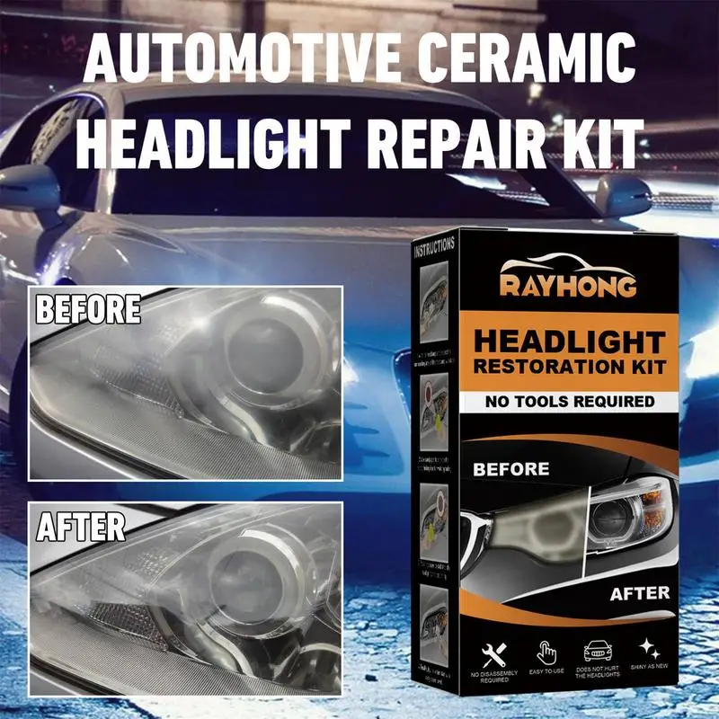 Headlight Restoration Kit, Ceramic Car Headlight Cleaner Tool