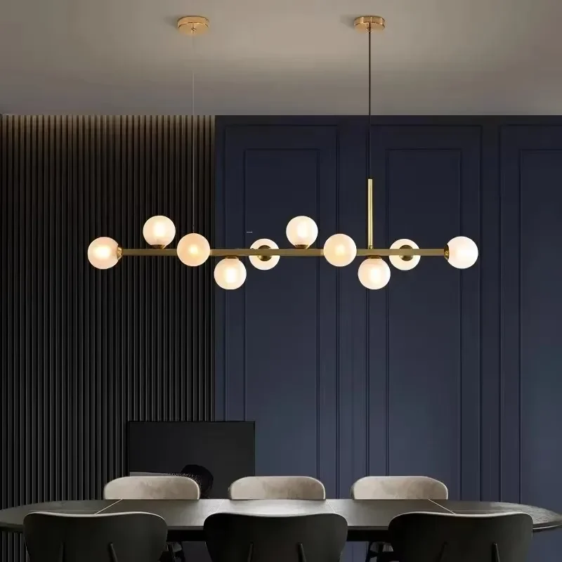 Nordic Glass Ball LED Pendant Lights For Table Living Dining Room Kitchen Island Food Chandelier Home Decor Lusters Luminaires led atmosphere lamp pendant lights