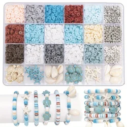 Colorful Assorted Polymer Clay Beads Kit for Creative Jewelry Crafting - Perfect for Bracelets, Necklaces, and Earrings (H1800pcs)