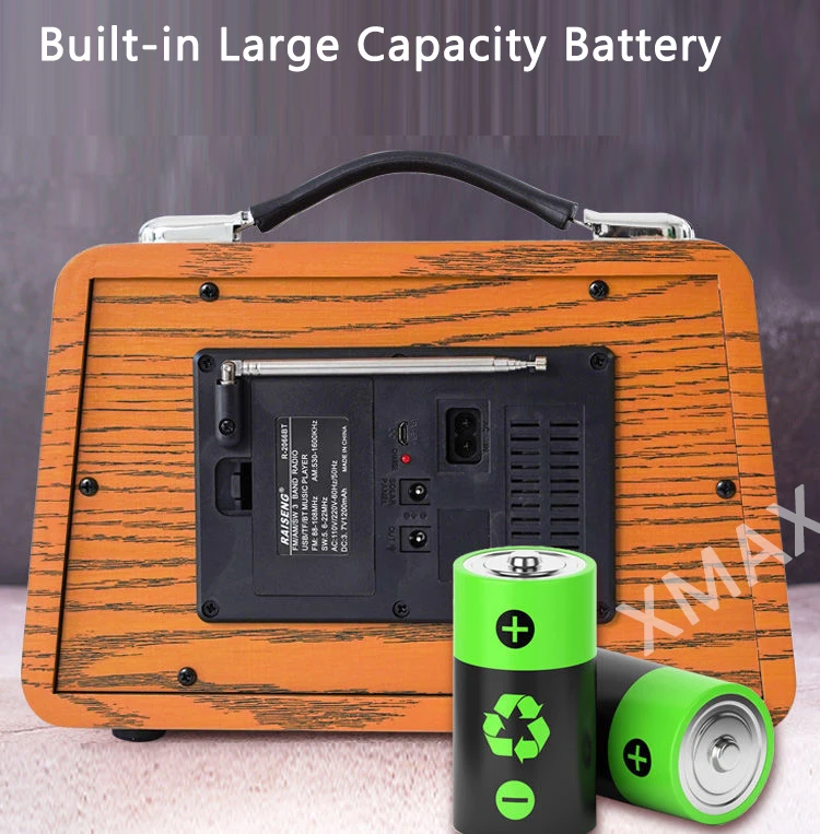 Retro Wooden Wireless Bluetooth5.0 Radio FM/AM/SW Band Subwoofer Portable Outdoor Bluetooth Audio TF/SD USB Player