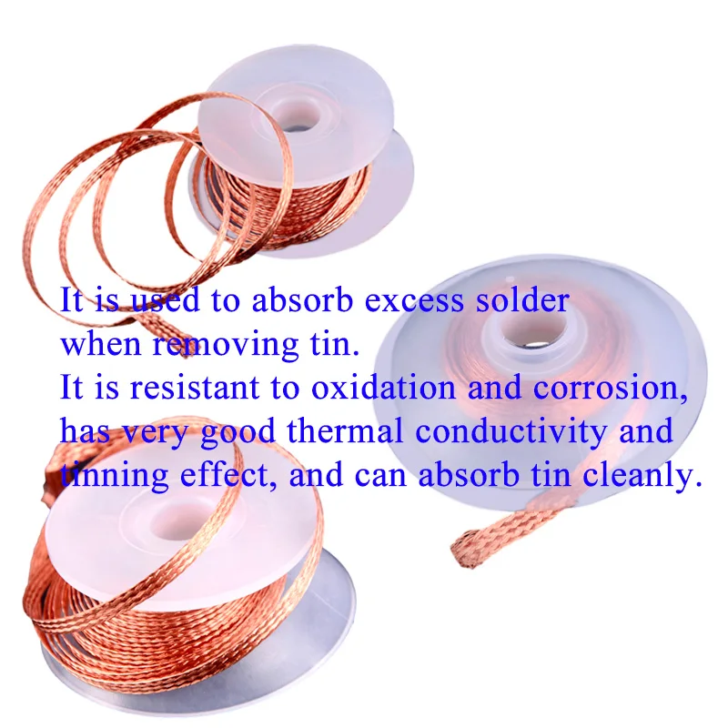 Solder Remover 1mm-2.5mm-4mm 1.5M Tin Removal Welding Wire