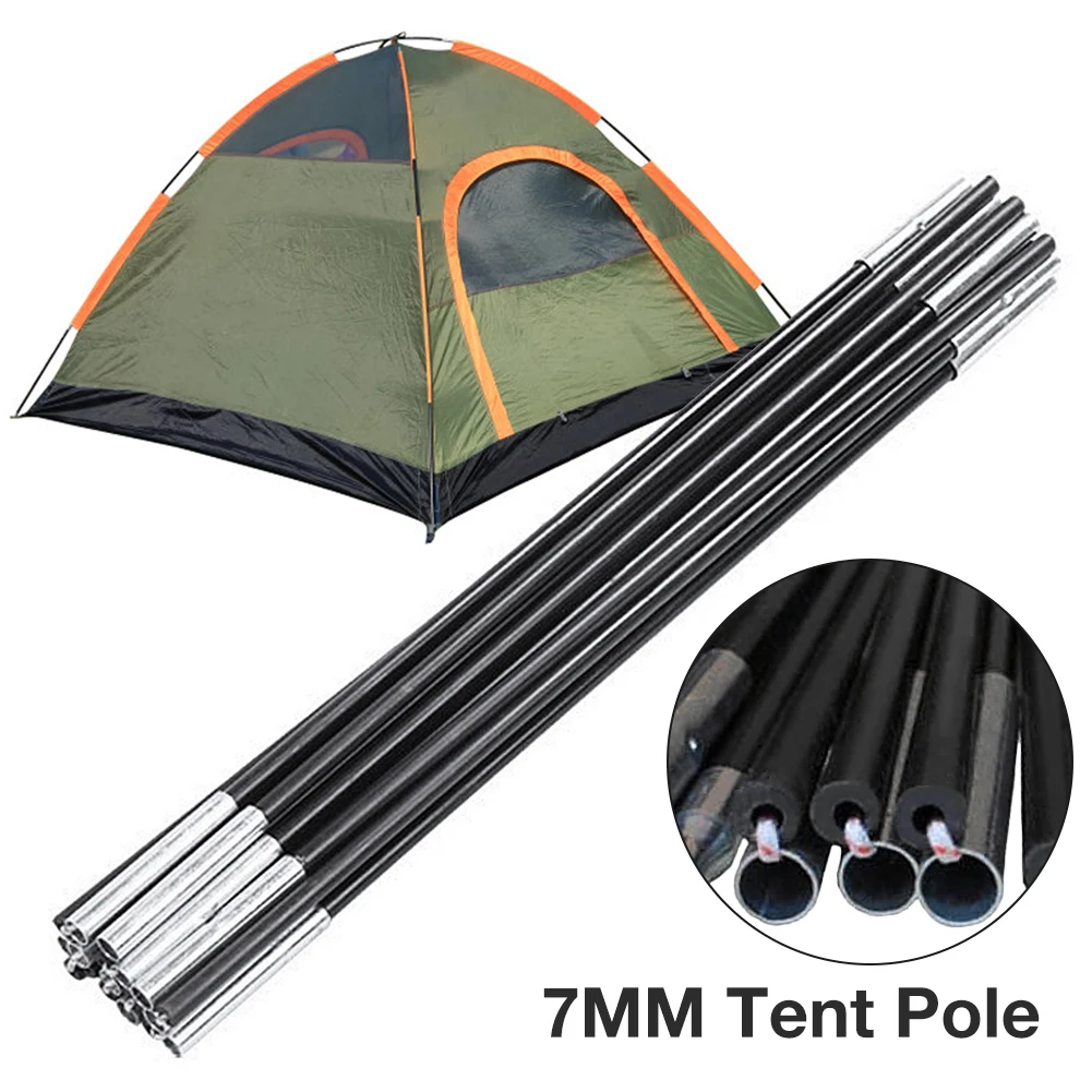 1Set2TentPoles7MMTentPoleFiberglassRodCurvedTentSupport