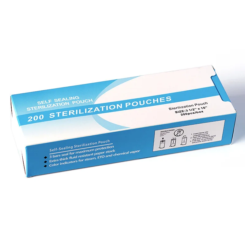 100/200pcs/bag Self-sealing Sterilization Pouches Bags 4 Sizes Medical-grade Bag Disposable Nail Art Tattoo Accessories Supplies 5