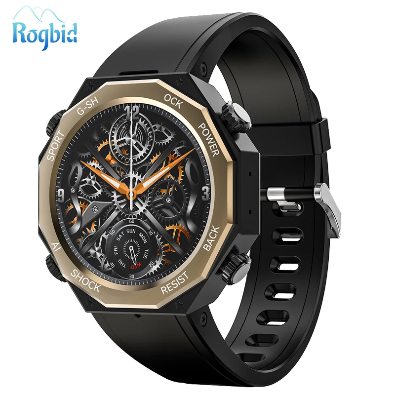 Rogbid Tank M1 Ultra Rugged Smart Watch Standard Militare Real 5Atm Ip68 Impermeabile Outdoor Fitness Smartwatch 123 Modalità Sportive