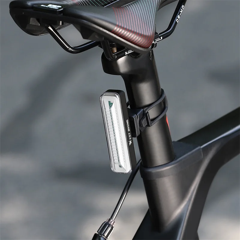 WEST BIKING Bike Tail Light Waterproof LED Bicycle Rear Light 400mAh Type-C Rechargeable Mountain Riding Cycling Tail Lamp