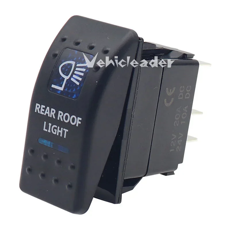 Waterproof Dual Blue LED Rocker Switch for Vehicle and Marine Use