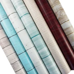 Wood Grain Self-adhesive Vinyl Wallpaper Peel and Stick Roll Desktop Door Kitchen Cabinet PVC Wallpaper Sticker Wall Covering