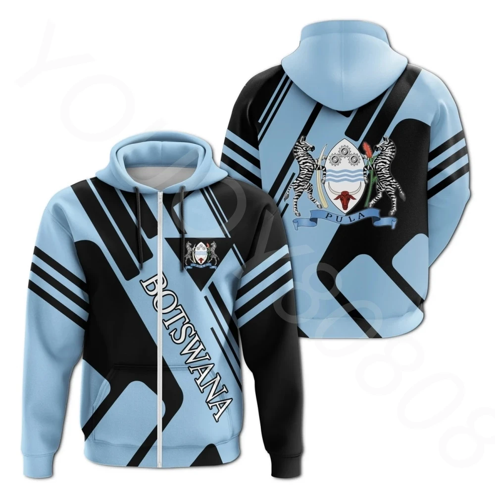 

African men's zipper hoodie casual retro zipper jacket sweater Botswana zipper hoodie rocky style autumn and winter new