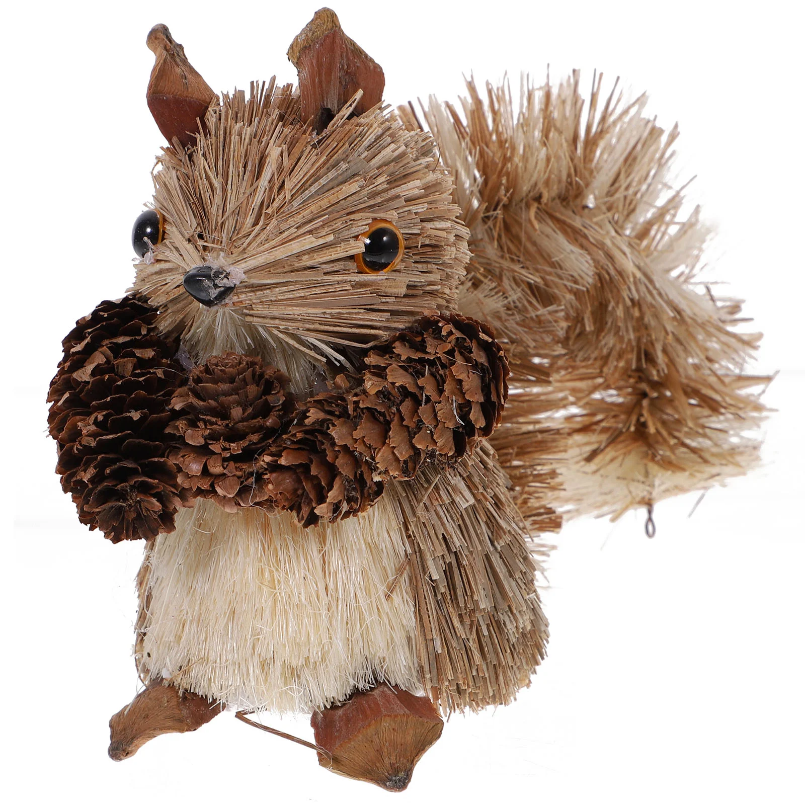 

Christmas Straw Squirrel Animals Figurine Woven DIY Artware Landscape Ornament Craft Scene Decor Outdoor Play Toys for Kids