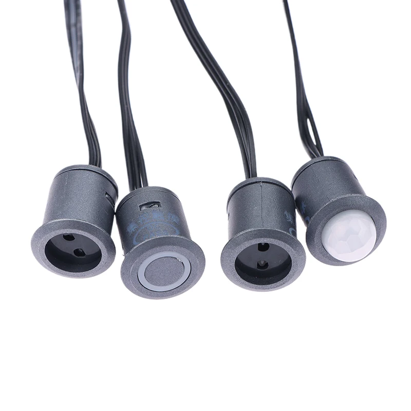 Mini LED Cabinet Light Sensor Switch 12V 24V Touch/Hand Sweep/PIR Motion/Door On/Off Kitchen Wardrobe Lamp Control Removable
