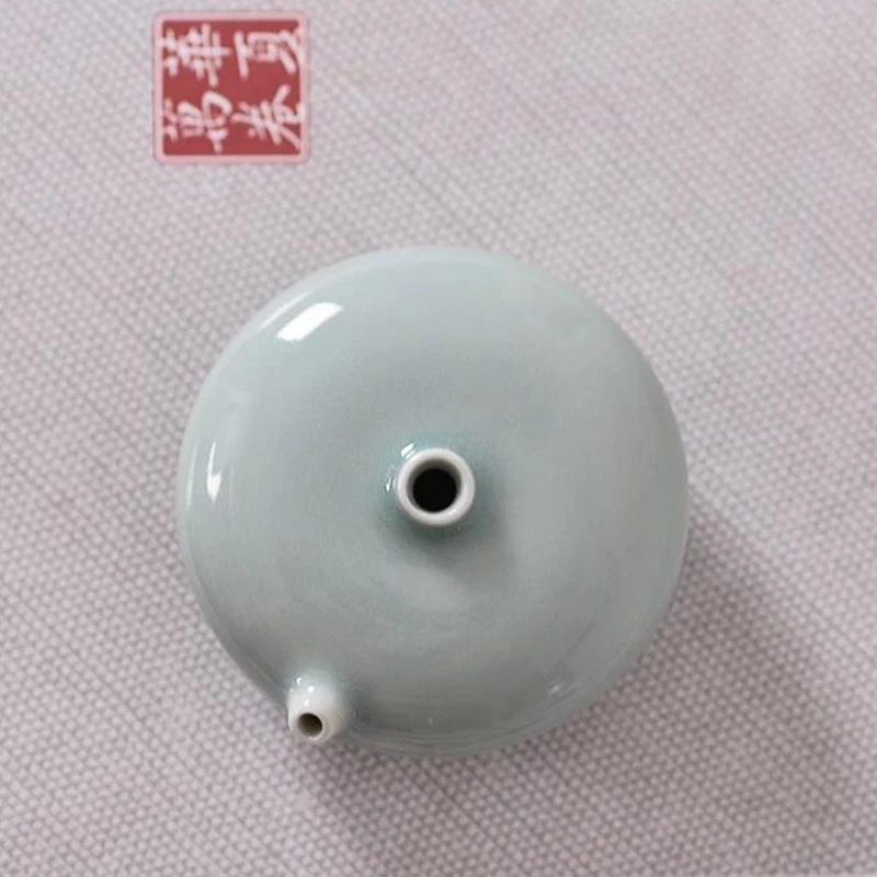 Huichang Rui Ru Ofen Seladon-Tintenstein, Keramik, Wassertropfen, Kalligraphie-Tintenbecher, vier Schätze des Studiums, chinesischer Stil, 2025, neu – Detail 9