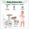 Ubravoo Baby Slide Balance Bike for 12-24 Months,3-Mode Headlight & 4 Transparent Silence Wheels, Riding on Toys Birthday Gifts 2