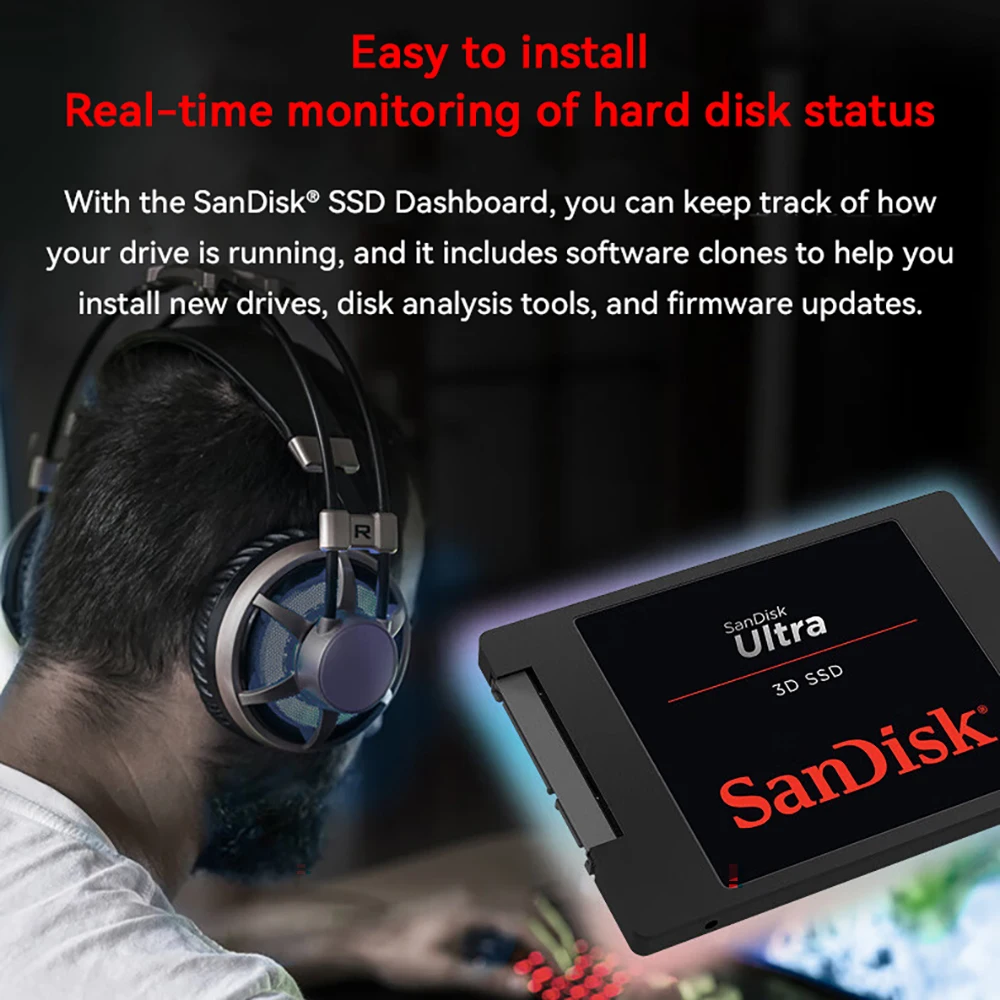 Sandisk HDD Ʈ 3D  ָ Ʈ ũ ϵ ̺, Ʈ ũž, 560 MB/s SATA 3.0 (6 Gb/s), 250GB, 500GB, 1TB, 2TB, ǰ