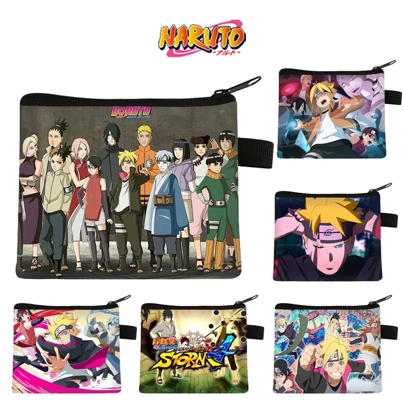 Детский мини-кошелек с аниме Наруто, Детский кошелек для монет BORUTO, бумажники, портативная монетница на молнии, детские подарки против потери