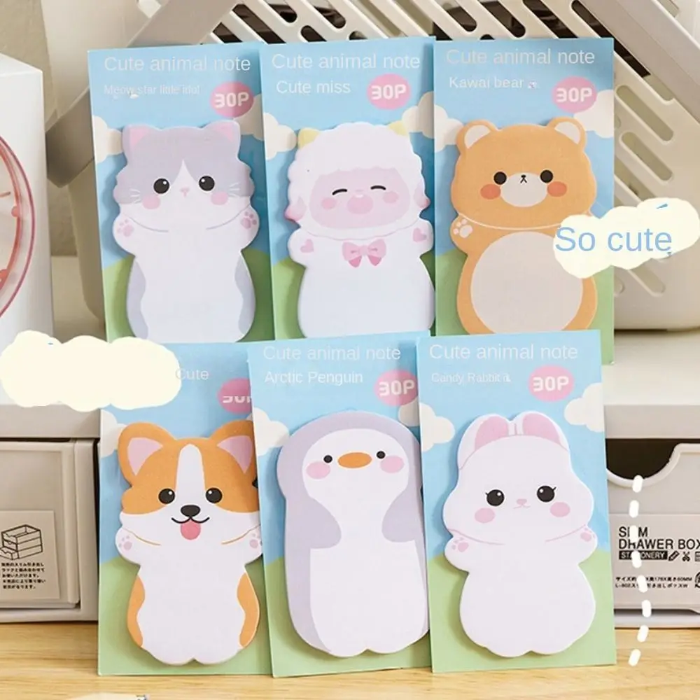 

Cartoon Bear Animal Memo Pad Message Notes Sheep Dog Notepad Posted Cute Message Paper Office