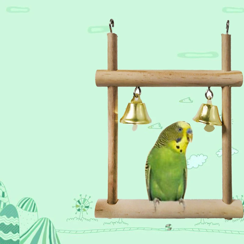8Pcs Bird Cage Toys For Parrots Wood Birds Swing Reliable Chewable Bite Bridge Wooden Beads Shape Parrot Toy Bird Toys Set parrot toy,bird toy,bird cage accessories,bird swing toy