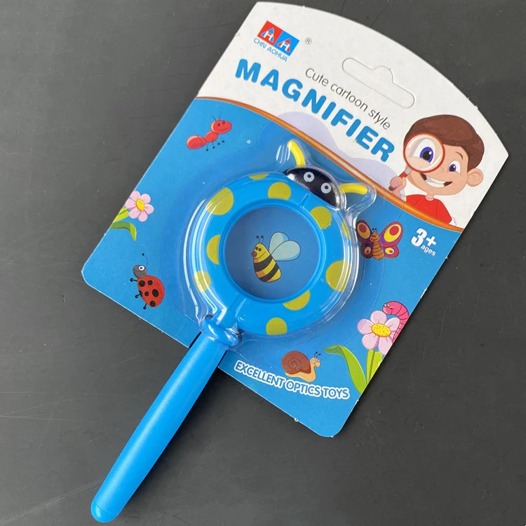Cartoon Magnifying Glass Toys Cute Insect Handheld Magnifying Outdoor Science Exploration Children's Puzzle Toys