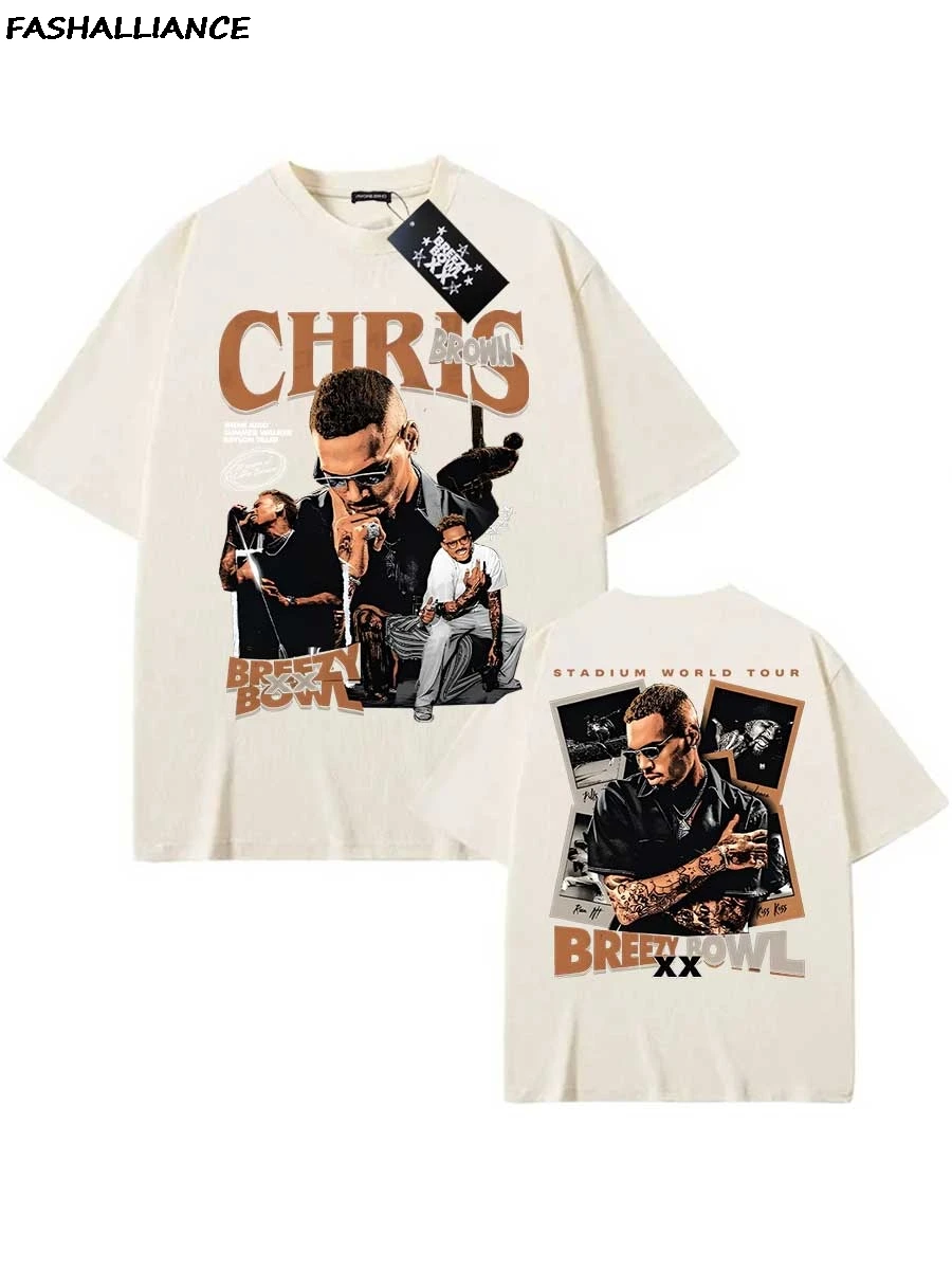 Chris Brown Tag T-shirt Breezy Bowl XX Tour 2025 T-Shirts Men