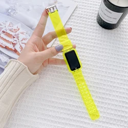 Transparent Silicone Strap and Protective Case Replacement Bracelet for Huawei band 7 (3)