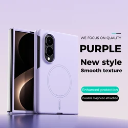 Ultra Wide Liquid Magnetic Case - Silicone Shockproof, Wireless Charging Compatible, Hard Cover - Fold8 (Q Purple)