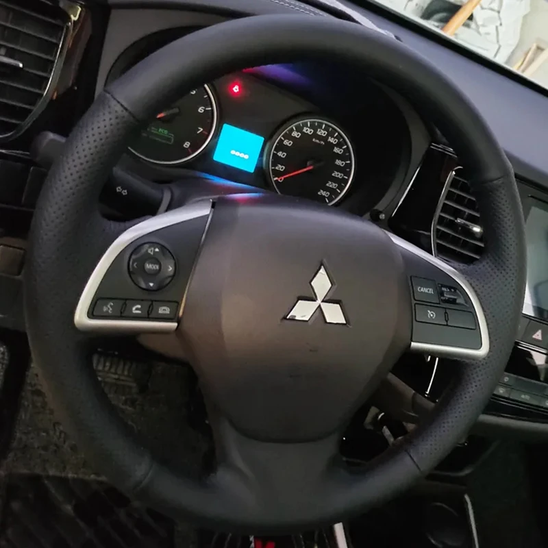 Mitsubishi Outlander ASX L200 Mirage 2013-2016 용 자동차 핸들 커버 원래 스티어링 휠 브레이드 자동차 인테리어 사용자 정의