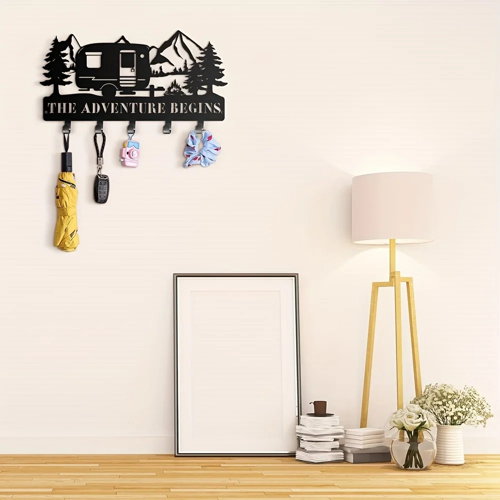 Keyholder for Wall Decorative Metal Camper Key Rack Hanger with Hook Christmas Wall Decor Rustic Key Hook for Wall Mounted Decor 4