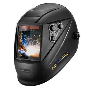 Casco per saldatura professionale CE VERO colore 4 sensori Maschera per saldatura oscurante automatica Grande visualizzazione per saldatrice TIG MIG MAG