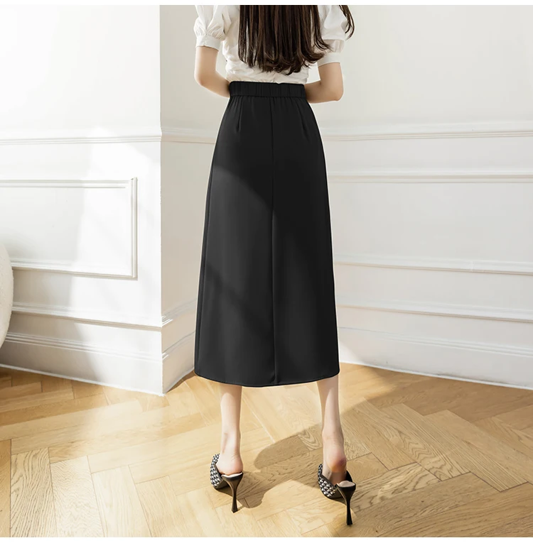 nike tennis skirt High Waist Irregular A-Line Skirt Women Spring Summer 2022 New Slim Black White Office Umbrella Skirt Female crop top and skirt