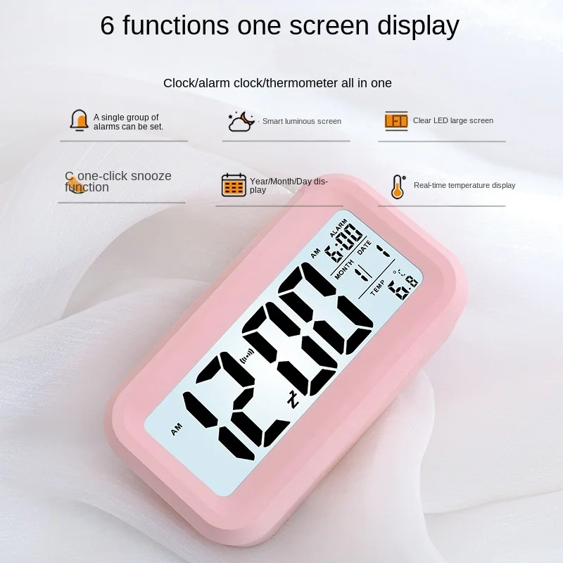 Time Clock Electric Desktop Table Clock Electronic Alarm Digital Big