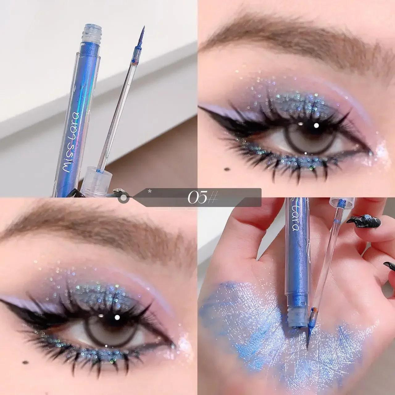 Glitter Highlighter Liquid Eyeshadow Pearlescent Brighten Sdraiato Silkworm Waterproof Diamond Polarized Eyeshadow Makeup Cosmetic