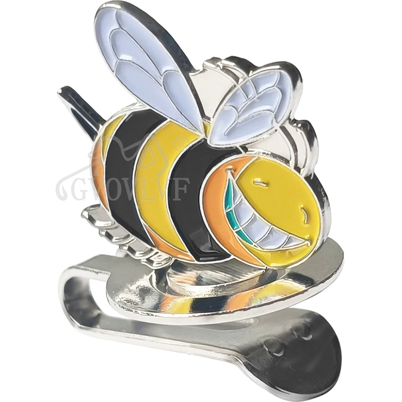 1pc Golf Marker Cute honeybee Mark Golf Ball Position Smiling Ball Mark With Magnetic Cap Clip Accessories