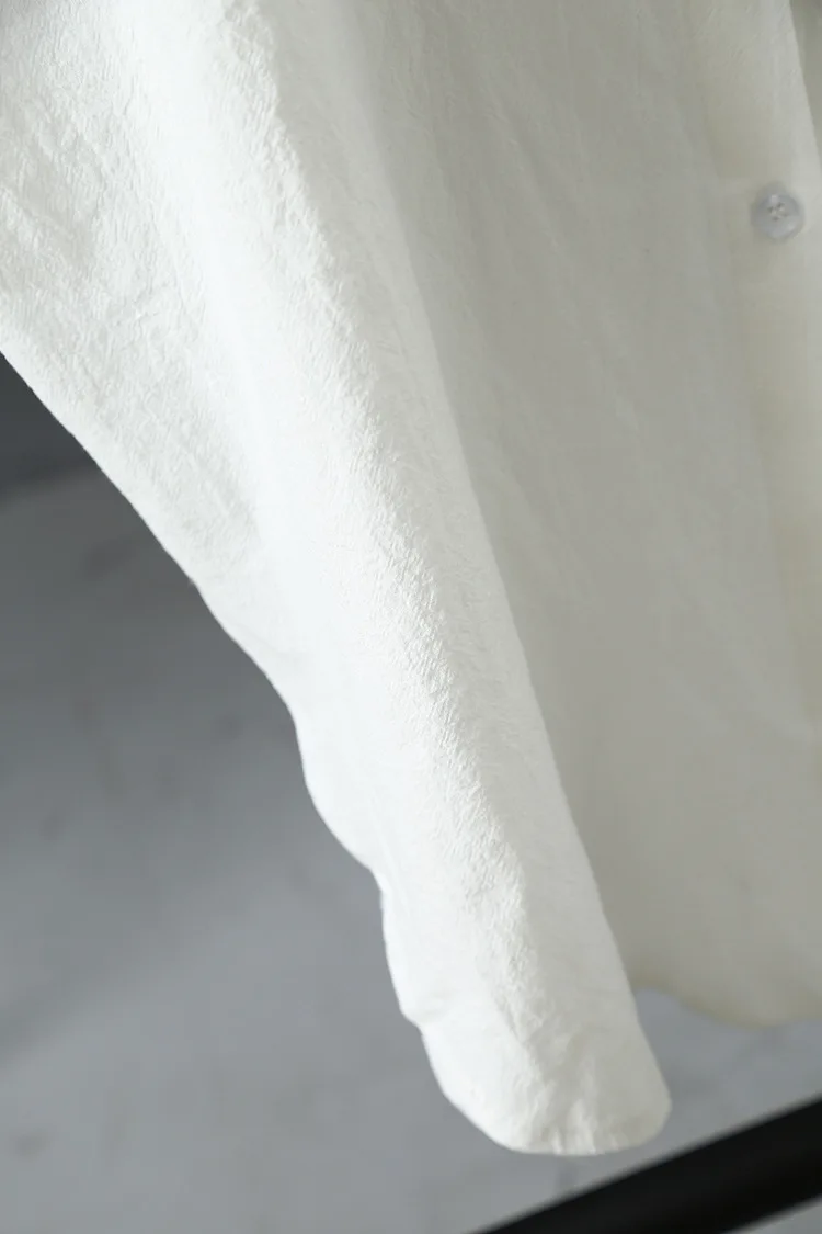 TRAF 2023 Spring Women's Blouses Korean Clothing Summer Vintage Linen Cotton Mid-length White Shirt Dress For Women Chic Tops