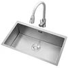 Stainless Steel Brushed Kitchen Sinks Handmade Single-slot Dish Washing Sink Built-in Dishwasher Household Kitchen Accessories y 2