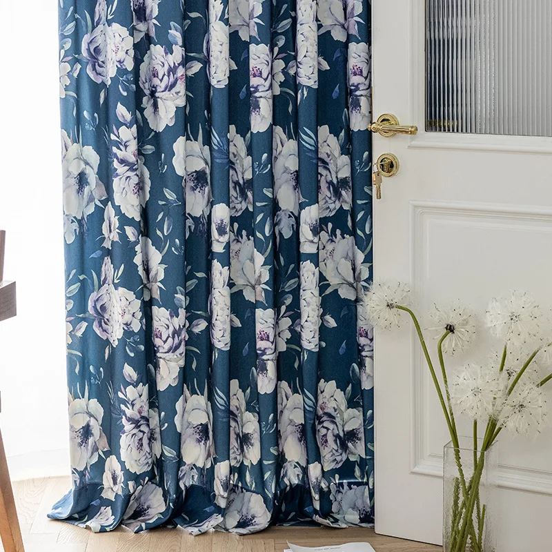 

Polyester-Cotton Printing Curtains Modern and Simple Living Room and Bedroom New 2022