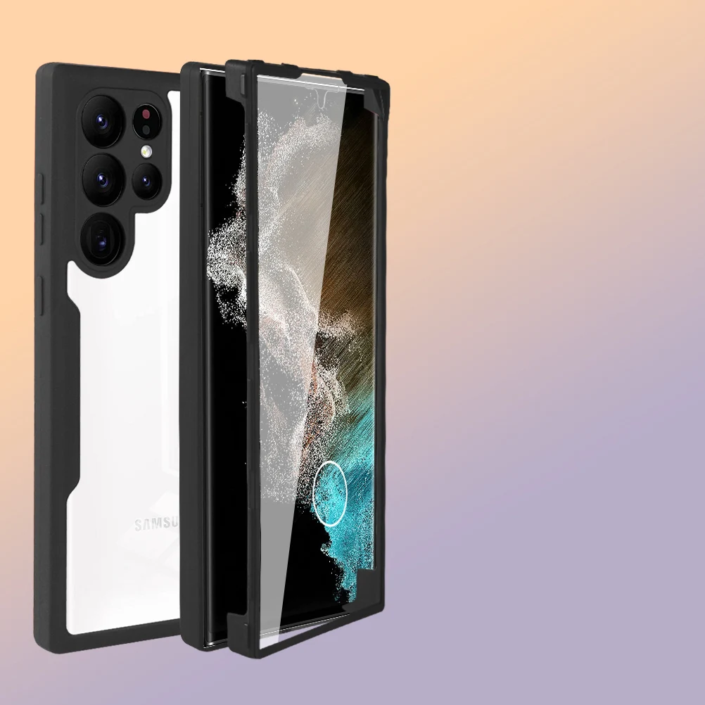 360FullBodyCaseForSamsungGalaxyS23UltraPlusLuxuryClear