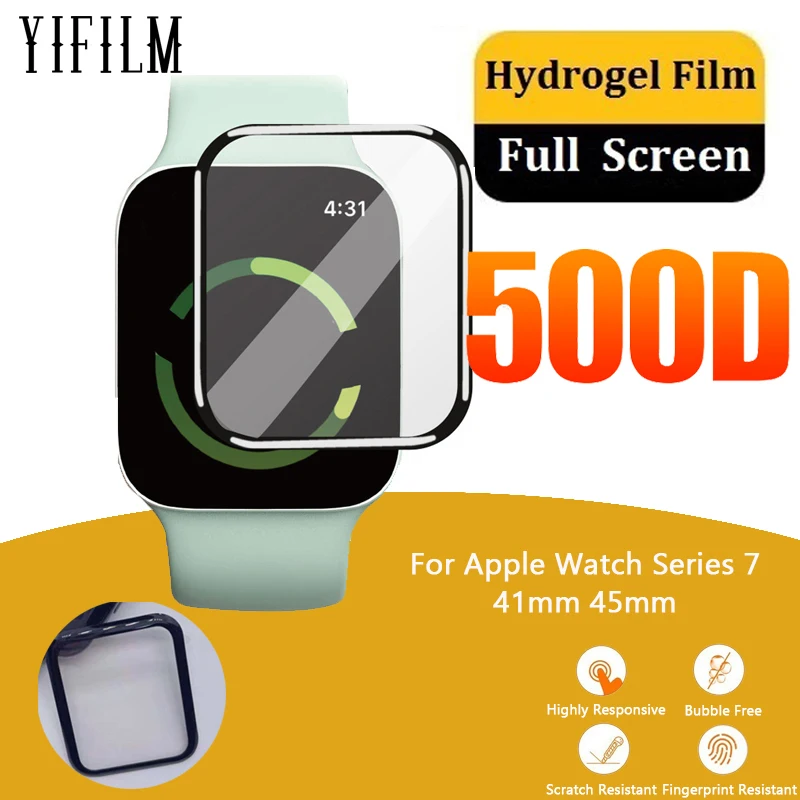 2pcs Glass Protector Film For Apple Watch Series 7 41mm 45mm Smart
