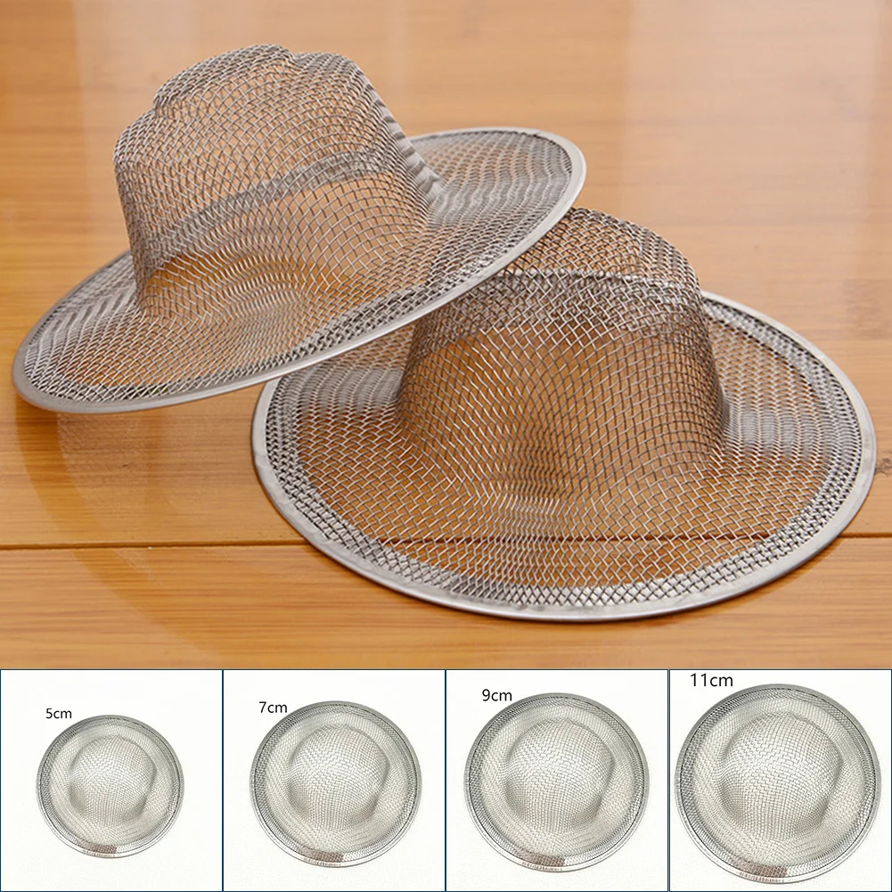 1Pcs Kitchen Sink Filter Stainless Steel Mesh Sink Strainer Filter Bathroom Sink Strainer Drain Hole Filter Trap Waste Screen 1pcs kitchen tools tea ball strainer stainless steel infuser sphere locking spice mesh filter strainers